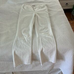 White mother the hustler ankle fray jeans